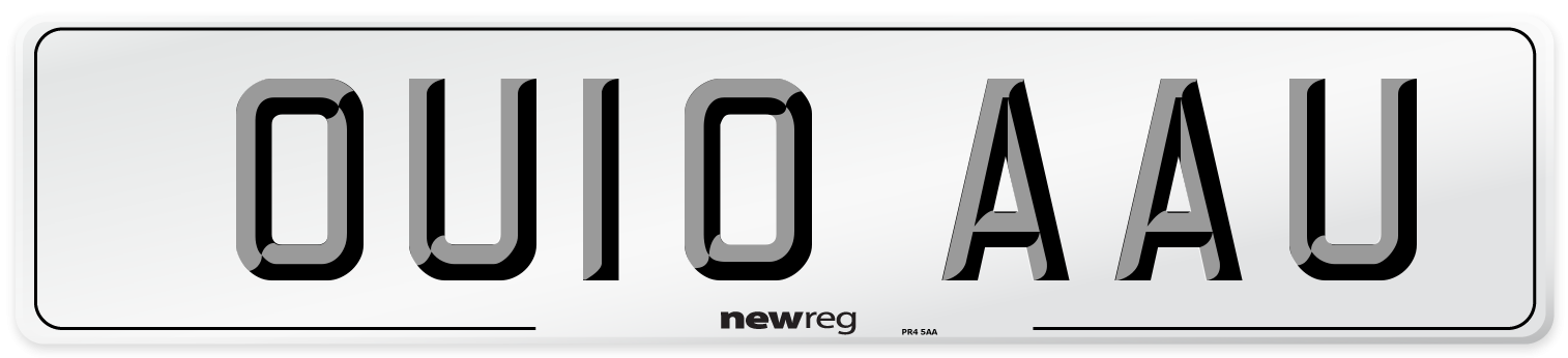 OU10 AAU Number Plate from New Reg